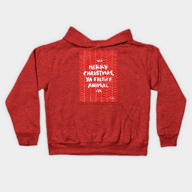 filthy animal red Kids Hoodie by CatCoq